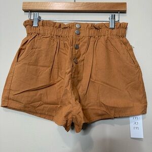 Lumiere High-Waisted Brown Shorts